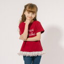 URBAN CHERRY 裾フラワーデザインフリルプリントTシャツ トップス