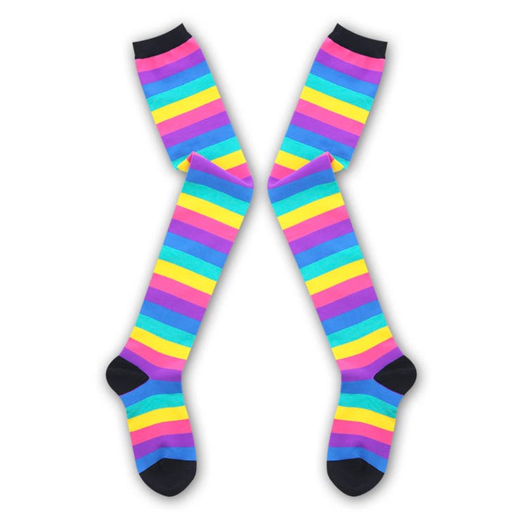 StarFire 【Be★With】【レインボー★ニーハイ】 コスプレ ニーハイソックス ニーハイ ニーソ コスプレ衣装 コスチューム 仮装 コスチューム