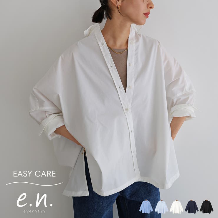 andme evernavy エバーネイビー イージーケア ポンチョ シャツ ブラウス レディース トップス シアーシャツ シャツブラウス カーディガン 羽織り オーバーサイズ 体型カバー ゆったり 楽ちん セレモニー きれいめ オフィス カジュアル 春のサムネイル
