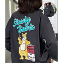 【10%OFFクーポン 9/9 23:59まで】GROOVY STORE 【ワイド】レトロベアー ロンt 長袖Tシャツ ワンポイント トップス
