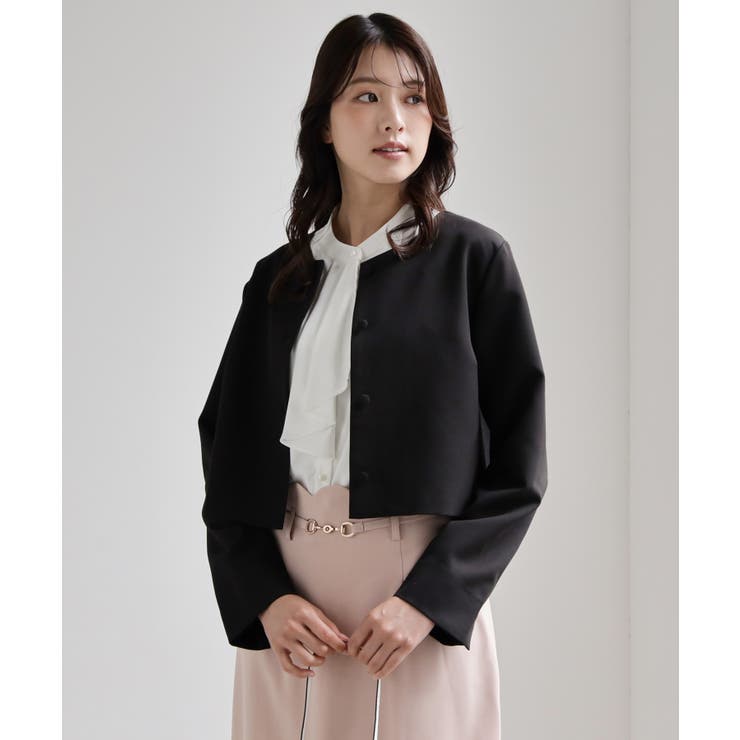 DRESS+ 喪服にも使えるノーカラージャケット トップス