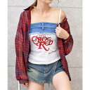 【5%OFFクーポン 9/11 1:59まで】FUN デニムロゴベア トップス