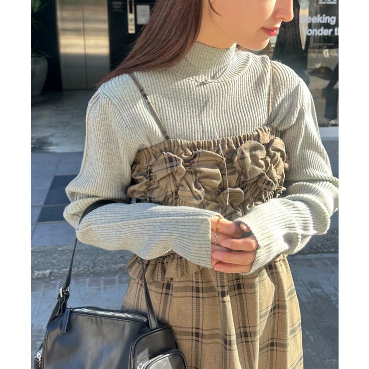 PAL GROUP OUTLET 【Kastane】ハイネック配色ニット トップス