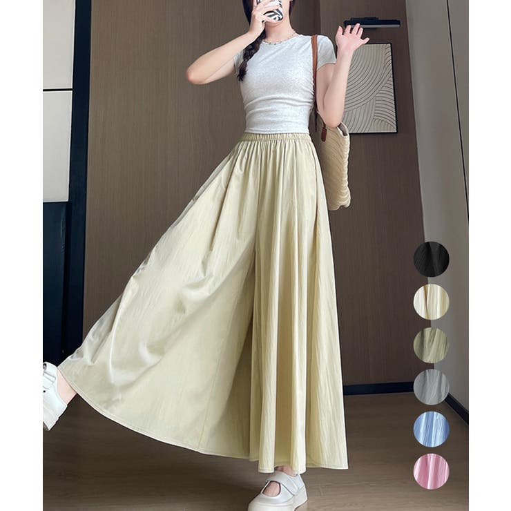 【10％OFFクーポン！1/29(木)1:59まで】Miniministore ワイドパンツ 冷感キュロットパンツ春夏秋 パンツ・ズボン