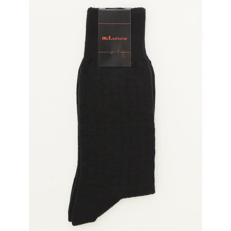 TAKA-Q MEN ストレッチ抗菌防臭 市松柄クルーソックス インナー・下着