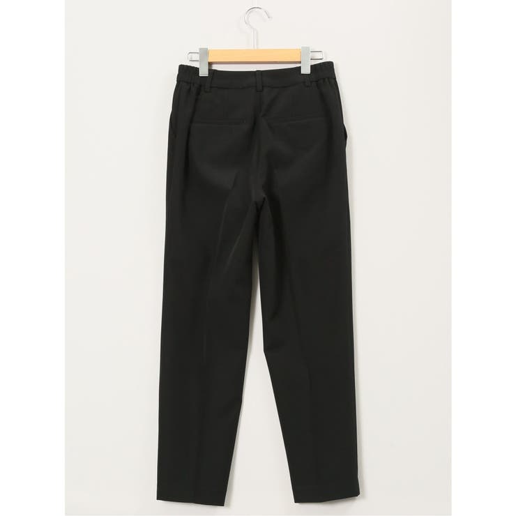 TAKA-Q WOMEN ストレッチウォッシャブル ダブルクロス テーパードパンツ 黒(セットアップ可能) スーツ