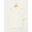 TAKA-Q WOMEN ハンドウォッシャブル シアーチェック ニットシャツ トップス