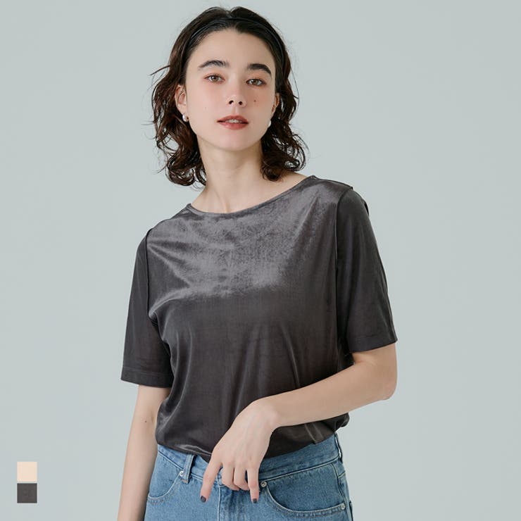 coca 【前後2WAY】ベロア半袖トップス トップスのサムネイル