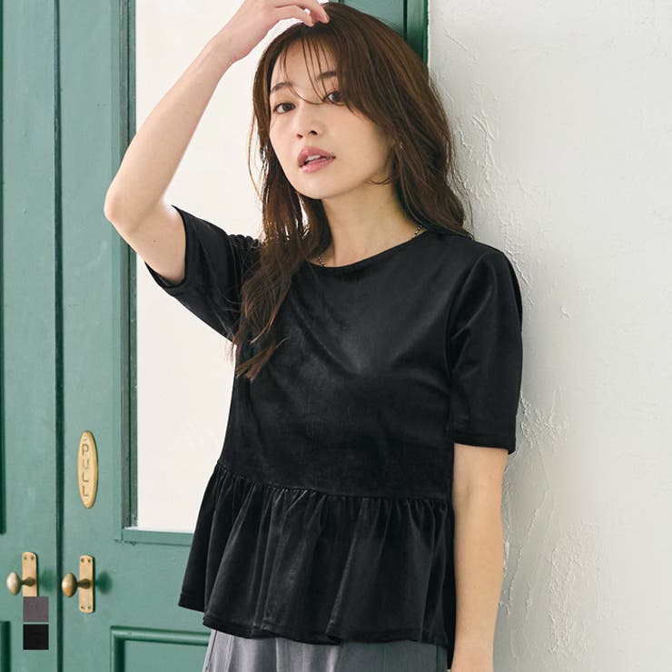 coca ベロアペプラムトップス トップスのサムネイル