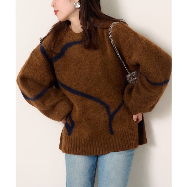 PAL GROUP OUTLET 【CIAOPANIC TYPY】ニュアンス柄シャギーニット トップスのサムネイル