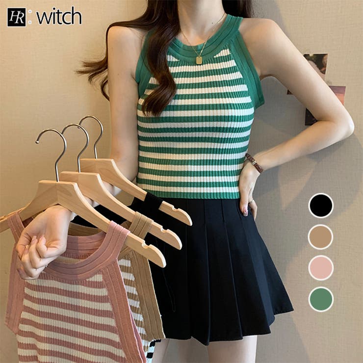 【10％OFFクーポン！7/26(日)1:59まで】WITCH タンクトップ ボーダー柄 トップス トップス