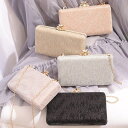 レースレディース ビジュー バックル付き ラメ ウェーブ バッグ 女性 レディース クラッチ ショルダー ハンド 2WAY グリッター 上品 華やか きれいめ 大人 ドレッシー フェミニン キラキラ チェーン スクエア オケージョン パーティー バッグ