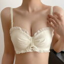 【5%OFFクーポン 9/11 1:59まで】レースレディース 【2点セット】2WAY リボン風 フリル 1/2 ブラ&ショーツ 女性 レディース インナー 下着 肌着 パンツ ブラジャー セットアップ 可愛い ガーリー ギャザー カットアウト ストラッ