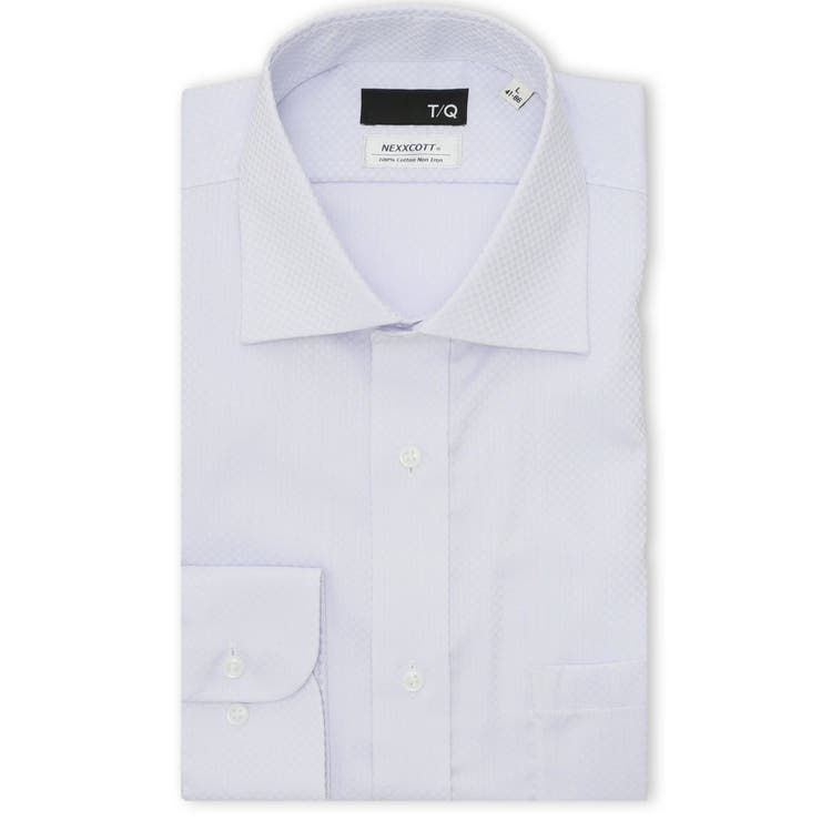 TAKA-Q MEN 綿100% ノンアイロン NEWスタンダードフィット ワイドカラー長袖シャツ スーツ