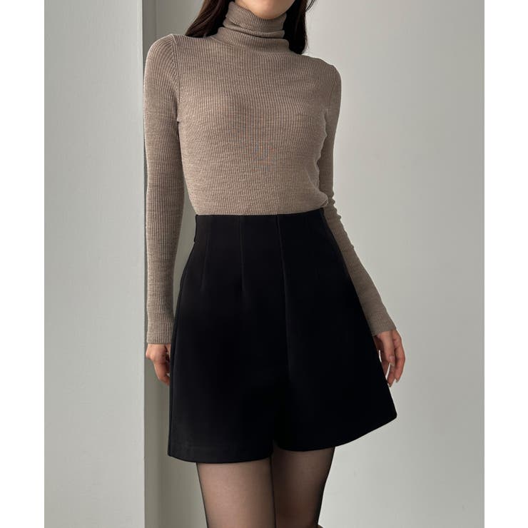 Louere Louere　ウールライクハイウエストショートパンツ パンツ・ズボンLouere Louere　ウールライクハイウエストショートパンツ パンツ・ズボン