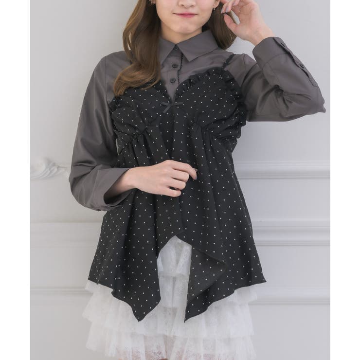 【10％OFFクーポン！1/16(金)1:59まで】RETRO GIRL フリルイレヘムビスチェ トップス