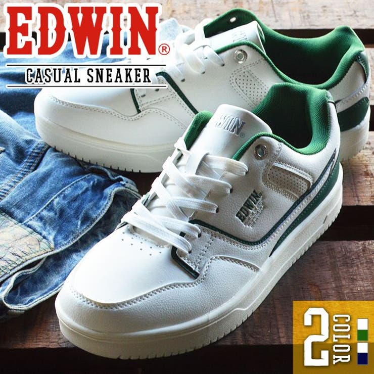 【10％OFFクーポン！1/29(木)1:59まで】ShoeSquare EDWIN エドウィン スニーカー メンズ 軽量 カジュアルシューズ 屈曲 防滑 カジュアルスニーカー ローカット ウォーキングシューズ 男性 靴 メンズシューズ シューズ・靴