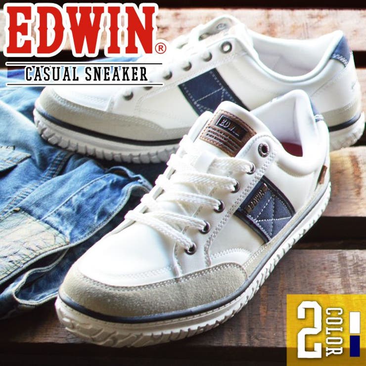 【10％OFFクーポン！1/29(木)1:59まで】ShoeSquare EDWIN エドウィン スニーカー メンズ 軽量 カジュアルシューズ 防滑 幅広 3E EEE カジュアルスニーカー ローカット コンフォートシューズ 紳士靴 メンズシューズ シュ