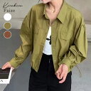 kirakiraShop 【SHOPLIST限定】シャーリングワークシャツジャケット アウター ライトアウター シャツジャケット ワークシャツ シャーリング バ...