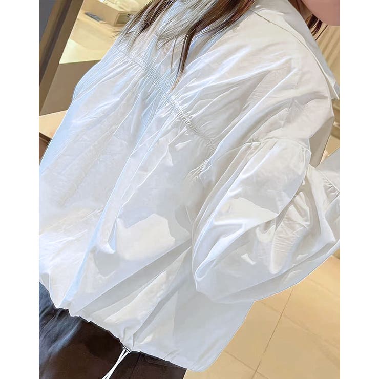 【10％OFFクーポン！9/11(金)1:59まで】kirakiraShop 【SHOPLIST限定】シャーリングワークシャツジャケット アウター ライトアウター シャツジャケット ワークシャツ シャーリング バックギャザー ドロスト 羽織り 季節の変わ shoplistselect-10061934 SHOPLIST サンプル画像3