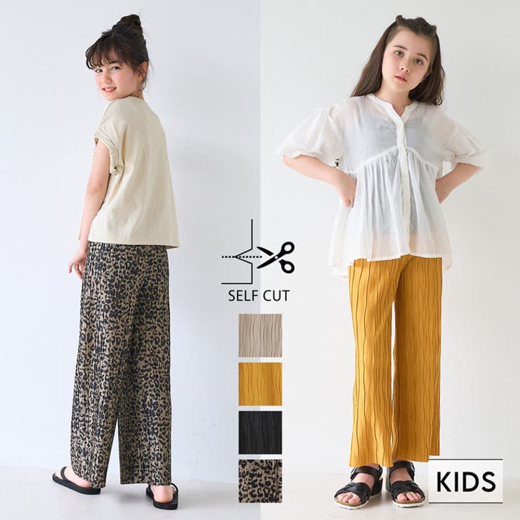 【20％OFFクーポン！8/25(月) 23:59まで】coca 親子お揃いウェーブプリーツパンツ パンツ・ズボンのサムネイル