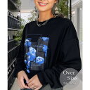 【10%OFFクーポン 9/9 23:59まで】GROOVY STORE グラフィック プリント ロンt モード 長袖Tシャツ トップス