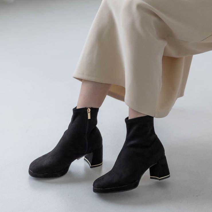 EVOL 【S-LLサイズ展開・柔らかい】ストレッチ7cmショートブーツ シューズ・靴