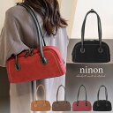 ninon ハンドバッグ レディース 黒 小さめ 通勤 きれいめ ブランド 持ち手 ミニ ボストンバッグ 旅行 スエード調 PUレザー ラウンド ボストン バッグ ハンド バック おしゃれ カジュアル きれいめ ミニハンドバッグ 入学式 通学 シンプル