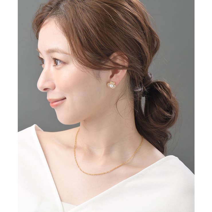 【10%OFFクーポン!11/27(木)1:59まで】VINGTAINE 小花ピアス イヤリング キュービックジルコニア パール フラワー レディース P530...