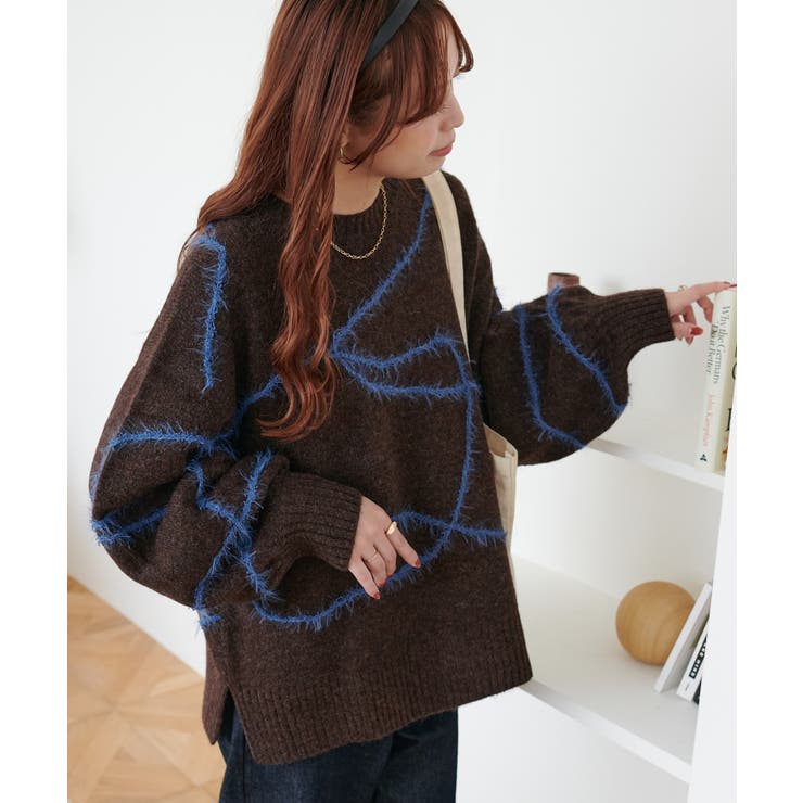 PAL GROUP OUTLET 【Discoat】メランジヤーン線柄プルオーバー トップスのサムネイル