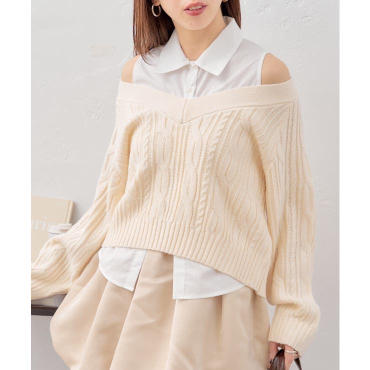 PAL GROUP OUTLET 【Chico】レイヤードSHデザインニット トップスのサムネイル