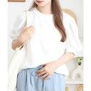JungleJalopy ラウンドネックパフスリーブ半袖Tシャツ レディース トップス