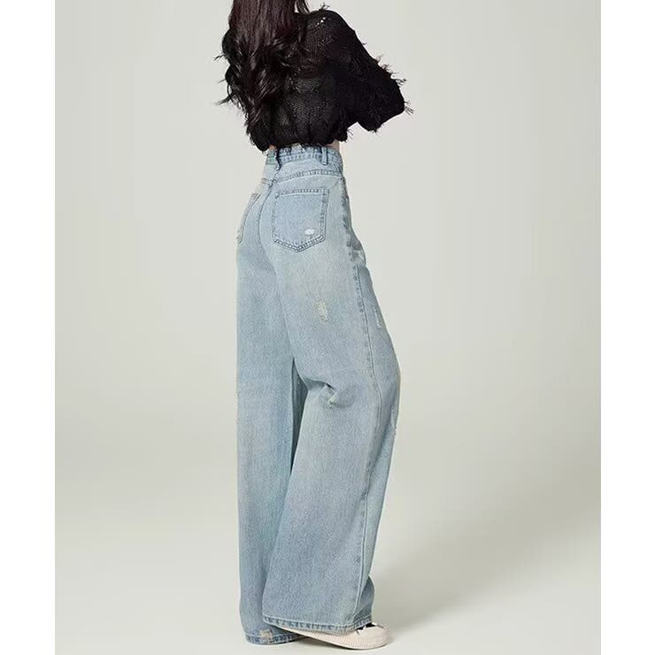 Miniministore ダメージデニムパンツ ワイドレッグデニム パンツ・ズボン
