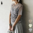 【5/15限定 15%OFFクーポン】and it チュールシャーリングTシャツ トップス レディース 春夏 シアー 透け感 涼感 涼しい 半袖 トレンド お洒...