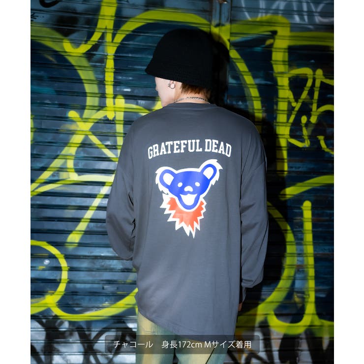 【10％OFFクーポン！1/29(木)1:59まで】improves Tシャツ メンズ GRATEFUL DEAT グレイトフルデッド キャラクター トップス 長袖 ロンT ルーズフィット カジュアル アメカジ ストリート スケーター 古着 トップス