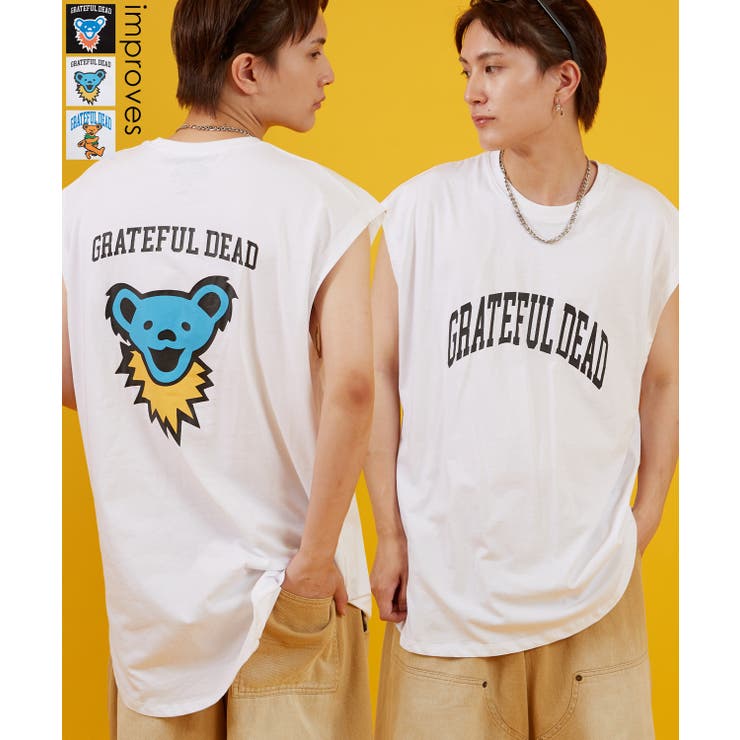 improves Tシャツ メンズ レディース GRATEFUL DEAT キャラクター トップス ノースリーブ ルーズフィット ゆったり カジュアル アメカジ...