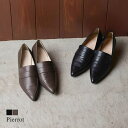 【5%OFFクーポン 9/11 1:59まで】Pierrot ポインテッドトゥヒールローファー ☆ ローファー シューズ ヒール スクエアトゥ きれいめ オフィス レディース Pierrot ピエロ シューズ・靴