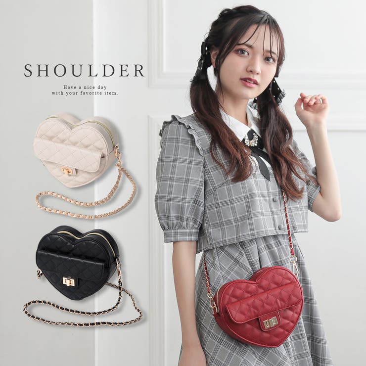 ALTROSE ショルダーバッグ ショルダー 肩掛け 斜め掛け 斜めがけ ハート キルティング チェーンショルダー ハート型 量産 地雷 ラブ バッグ・鞄のサムネイル
