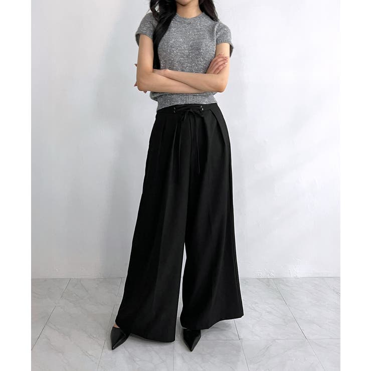 by muni:r ストラップワイドスラックス/2025 AW COLLECTION パンツ・ズボン