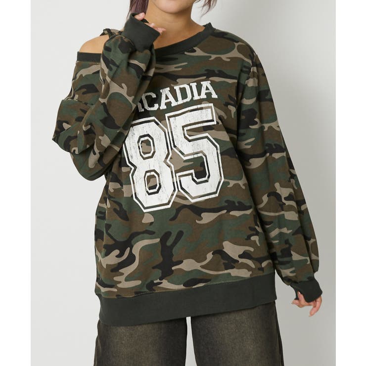 GORGE 《ワンショル風シルエット》レディース　裏毛　スウェット　トレーナー　長袖　カジュアル　春秋冬 トップス