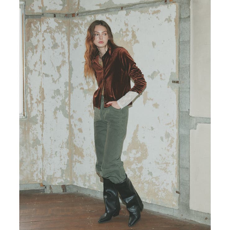 ad thie 【2025AW新作】コンパクトベロアシャツ トップス