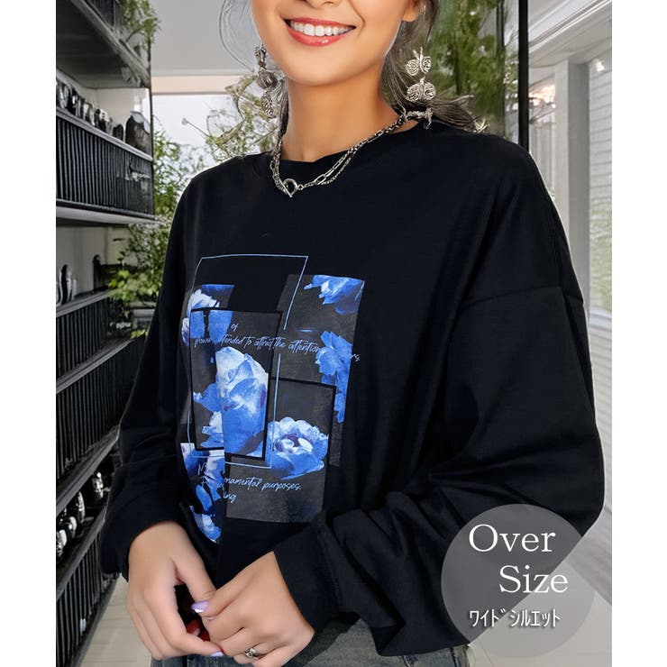 GROOVY STORE グラフィック プリント ロンt モード 長袖Tシャツ トップス