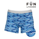 福助オンラインストア 福助 【fukuske FUN(フクスケファン)】 ボクサーブリーフ ジンベエザメ総柄 ショートボクサーブリーフ ベア天竺(453P904...