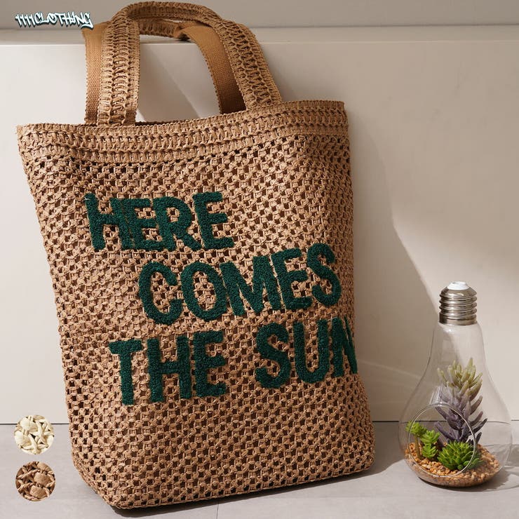 【10％OFFクーポン！1/29(木)1:59まで】ONE 4 PREMIUM サガラ刺繍 かごバッグ 編み込み トートバッグ ペーパー素材 ストロー a4 収納 おしゃれ カゴバッグ 肩掛け 可愛い カバン 夏 春夏 軽量 海 かばん 鞄 川 レジャー