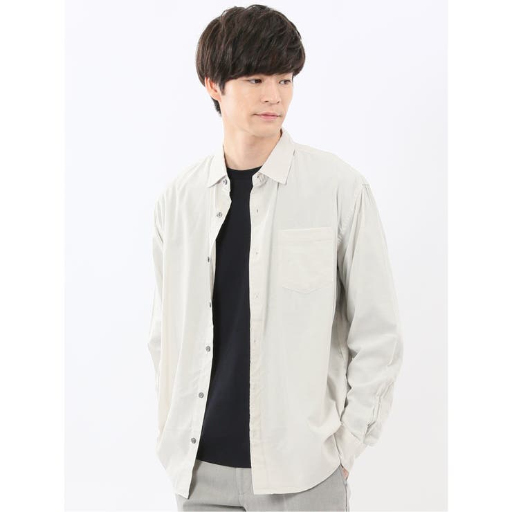 【10％OFFクーポン！2/10(火)1:59まで】TAKA-Q MEN シャンブレー レギュラーカラー長袖シャツ トップス