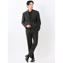 【10%OFFクーポン!11/27(木)1:59まで】TAKA-Q MEN メリノウール混ストレッチ レギュラーフィット 2ボタン2ピーススーツ グレー スーツ