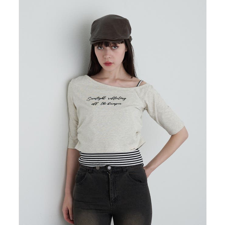 PAL GROUP OUTLET 【RAY CASSIN】フロッキーロゴワンショルレイヤードT トップス