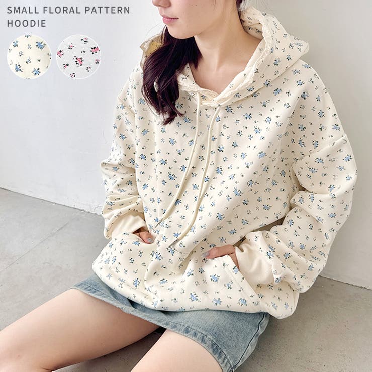 Outfitter lab 小花柄フーディートップス トップス