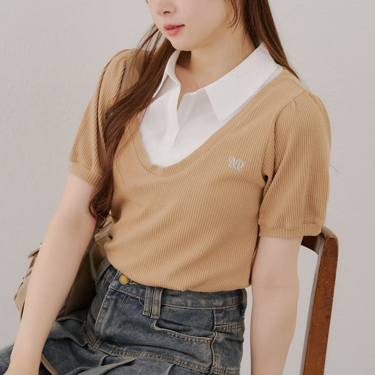 NICE CLAUP / OLIVE des OLIVE　OUTLET 【MARCHES】シャツドッキングプルオーバー トップス