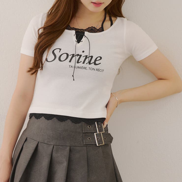 【10％OFFクーポン！1/16(金)1:59まで】NICE CLAUP / OLIVE des OLIVE OUTLET ホルターネックレースプルオーバー トップス